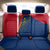 Turks and Caicos Islands Back Car Seat Cover with Yellow Hawk Outline and Red Blue Crest Design - Wonder Print Shop