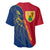Turks and Caicos Islands Baseball Jersey with Yellow Hawk Outline and Red Blue Crest Design - Wonder Print Shop