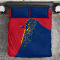 Turks and Caicos Islands Bedding Set with Yellow Hawk Outline and Red Blue Crest Design - Wonder Print Shop