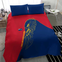 Turks and Caicos Islands Bedding Set with Yellow Hawk Outline and Red Blue Crest Design - Wonder Print Shop