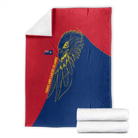 Turks and Caicos Islands Blanket with Yellow Hawk Outline and Red Blue Crest Design - Wonder Print Shop