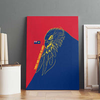 Turks and Caicos Islands Canvas Wall Art with Yellow Hawk Outline and Red Blue Crest Design - Wonder Print Shop