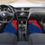 Turks and Caicos Islands Car Mats with Yellow Hawk Outline and Red Blue Crest Design - Wonder Print Shop