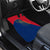 Turks and Caicos Islands Car Mats with Yellow Hawk Outline and Red Blue Crest Design - Wonder Print Shop