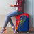 Turks and Caicos Islands Luggage Cover with Yellow Hawk Outline and Red Blue Crest Design - Wonder Print Shop