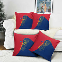 Turks and Caicos Islands Pillow Cover with Yellow Hawk Outline and Red Blue Crest Design - Wonder Print Shop
