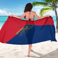 Turks and Caicos Islands Sarong with Yellow Hawk Outline and Red Blue Crest Design - Wonder Print Shop