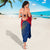 Turks and Caicos Islands Sarong with Yellow Hawk Outline and Red Blue Crest Design - Wonder Print Shop