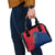 Turks and Caicos Islands Shoulder Handbag with Yellow Hawk Outline and Red Blue Crest Design - Wonder Print Shop