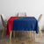 Turks and Caicos Islands Tablecloth with Yellow Hawk Outline and Red Blue Crest Design - Wonder Print Shop