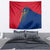 Turks and Caicos Islands Tapestry with Yellow Hawk Outline and Red Blue Crest Design - Wonder Print Shop