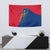 Turks and Caicos Islands Tapestry with Yellow Hawk Outline and Red Blue Crest Design - Wonder Print Shop