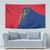 Turks and Caicos Islands Tapestry with Yellow Hawk Outline and Red Blue Crest Design - Wonder Print Shop