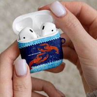 Turks and Caicos Islands AirPods Case with Red Crab and Ocean Wave Coral Reef Design - Wonder Print Shop