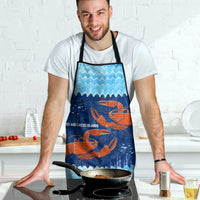 Turks and Caicos Islands Apron with Red Crab and Ocean Wave Coral Reef Design - Wonder Print Shop