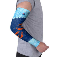 Turks and Caicos Islands Arm Sleeves with Red Crab and Ocean Wave Coral Reef Design - Wonder Print Shop