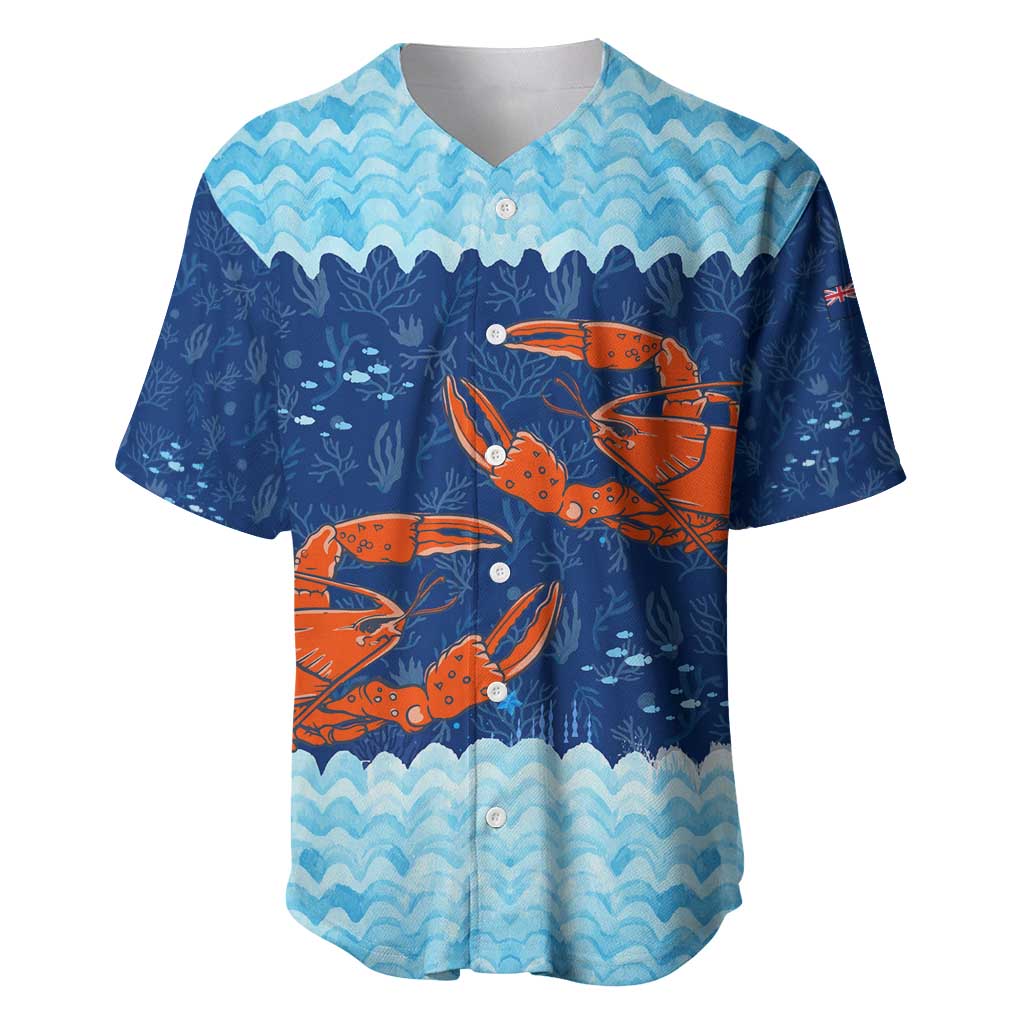 Turks and Caicos Islands Baseball Jersey with Red Crab and Ocean Wave Coral Reef Design - Wonder Print Shop