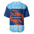 Turks and Caicos Islands Baseball Jersey with Red Crab and Ocean Wave Coral Reef Design - Wonder Print Shop