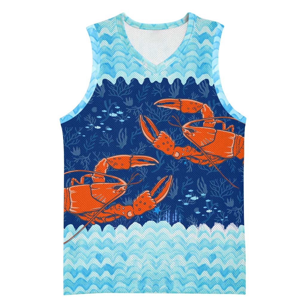 Turks and Caicos Islands Basketball Jersey with Red Crab and Ocean Wave Coral Reef Design - Wonder Print Shop
