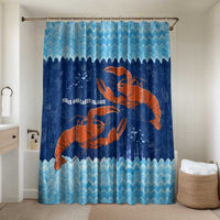 Turks and Caicos Islands Bathroom Set with Red Crab and Ocean Wave Coral Reef Design - Wonder Print Shop