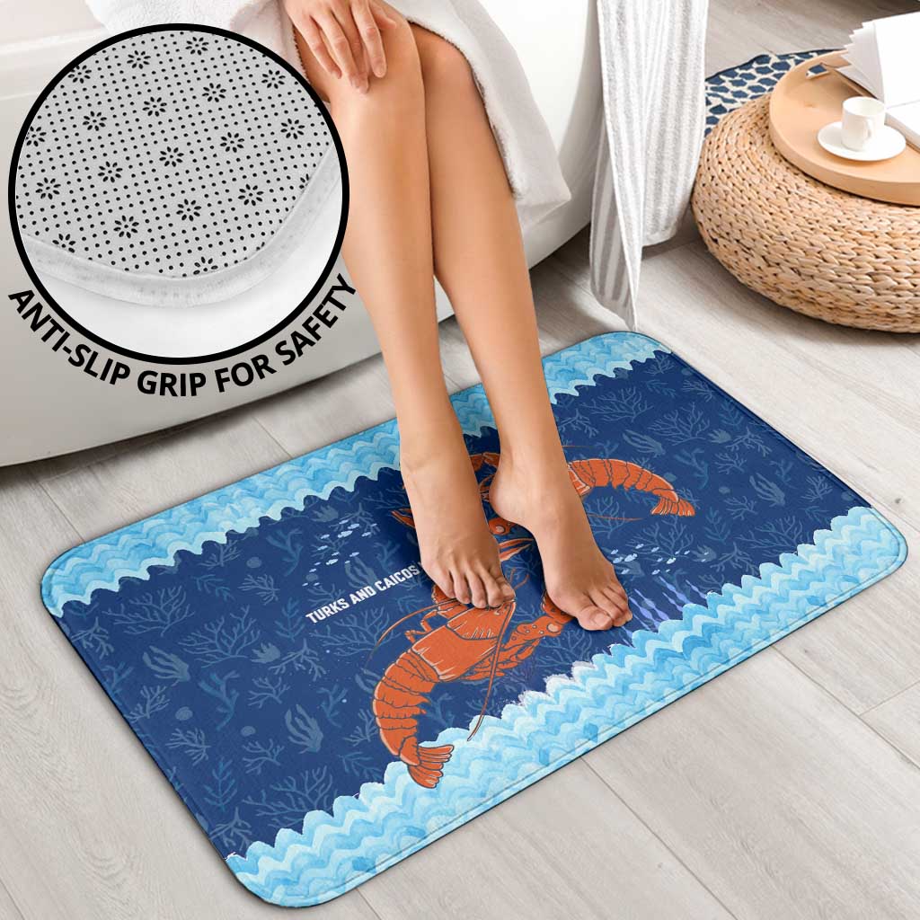Turks and Caicos Islands Bathroom Set with Red Crab and Ocean Wave Coral Reef Design - Wonder Print Shop