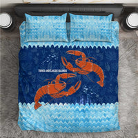 Turks and Caicos Islands Bedding Set with Red Crab and Ocean Wave Coral Reef Design - Wonder Print Shop