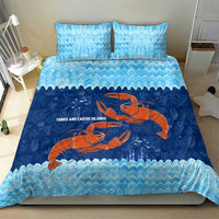 Turks and Caicos Islands Bedding Set with Red Crab and Ocean Wave Coral Reef Design - Wonder Print Shop