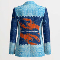 Turks and Caicos Islands Blazer with Red Crab and Ocean Wave Coral Reef Design - Wonder Print Shop
