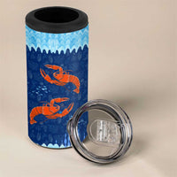 Turks and Caicos Islands 4 in 1 Can Cooler Tumbler with Red Crab and Ocean Wave Coral Reef Design - Wonder Print Shop