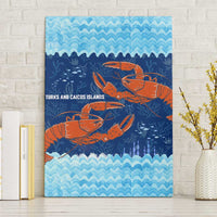 Turks and Caicos Islands Canvas Wall Art with Red Crab and Ocean Wave Coral Reef Design - Wonder Print Shop