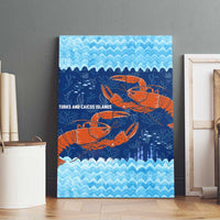 Turks and Caicos Islands Canvas Wall Art with Red Crab and Ocean Wave Coral Reef Design - Wonder Print Shop