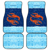 Turks and Caicos Islands Car Mats with Red Crab and Ocean Wave Coral Reef Design - Wonder Print Shop