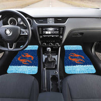Turks and Caicos Islands Car Mats with Red Crab and Ocean Wave Coral Reef Design - Wonder Print Shop