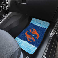 Turks and Caicos Islands Car Mats with Red Crab and Ocean Wave Coral Reef Design - Wonder Print Shop