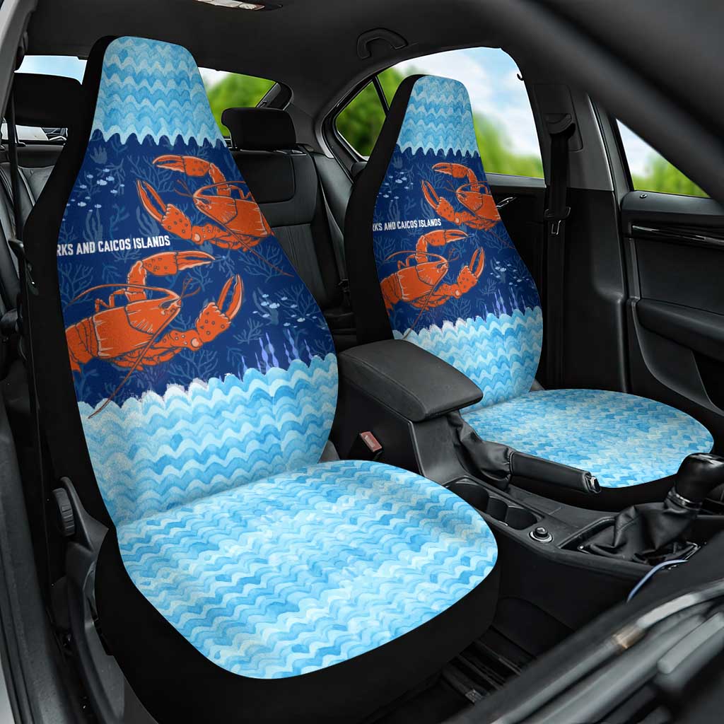 Turks and Caicos Islands Car Seat Cover with Red Crab and Ocean Wave Coral Reef Design - Wonder Print Shop