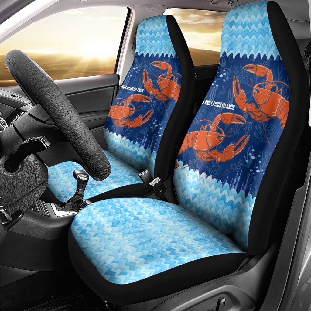 Turks and Caicos Islands Car Seat Cover with Red Crab and Ocean Wave Coral Reef Design - Wonder Print Shop