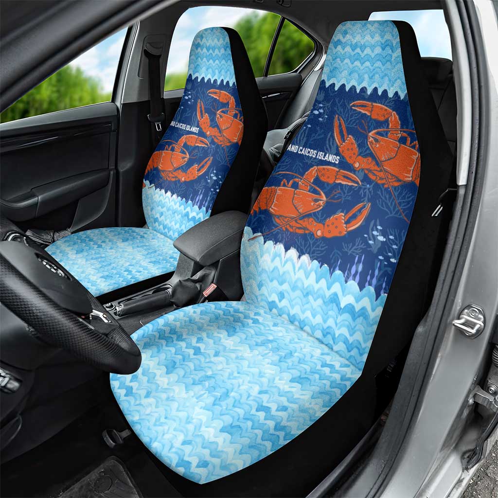Turks and Caicos Islands Car Seat Cover with Red Crab and Ocean Wave Coral Reef Design - Wonder Print Shop