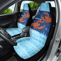Turks and Caicos Islands Car Seat Cover with Red Crab and Ocean Wave Coral Reef Design - Wonder Print Shop
