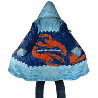 Turks and Caicos Islands Cloak with Red Crab and Ocean Wave Coral Reef Design - Wonder Print Shop