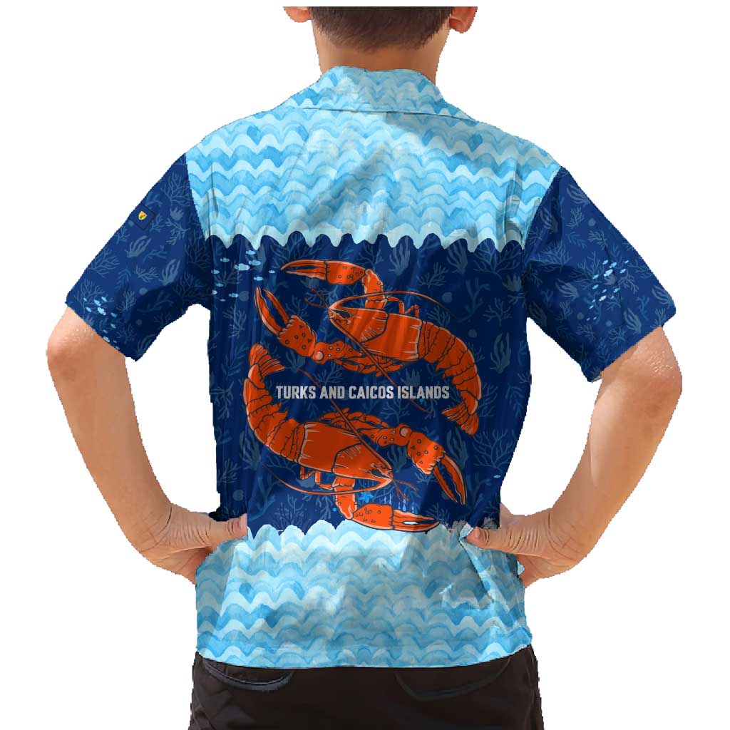 Turks and Caicos Islands Family Matching Mermaid Dress and Hawaiian Shirt with Red Crab and Ocean Wave Coral Reef Design - Wonder Print Shop