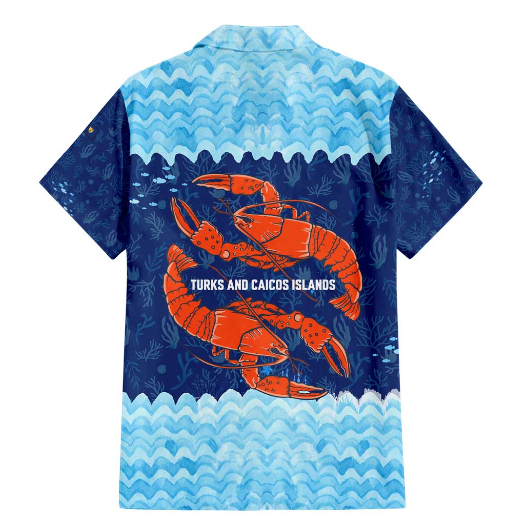 Turks and Caicos Islands Family Matching Mermaid Dress and Hawaiian Shirt with Red Crab and Ocean Wave Coral Reef Design - Wonder Print Shop