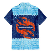 Turks and Caicos Islands Family Matching Mermaid Dress and Hawaiian Shirt with Red Crab and Ocean Wave Coral Reef Design - Wonder Print Shop