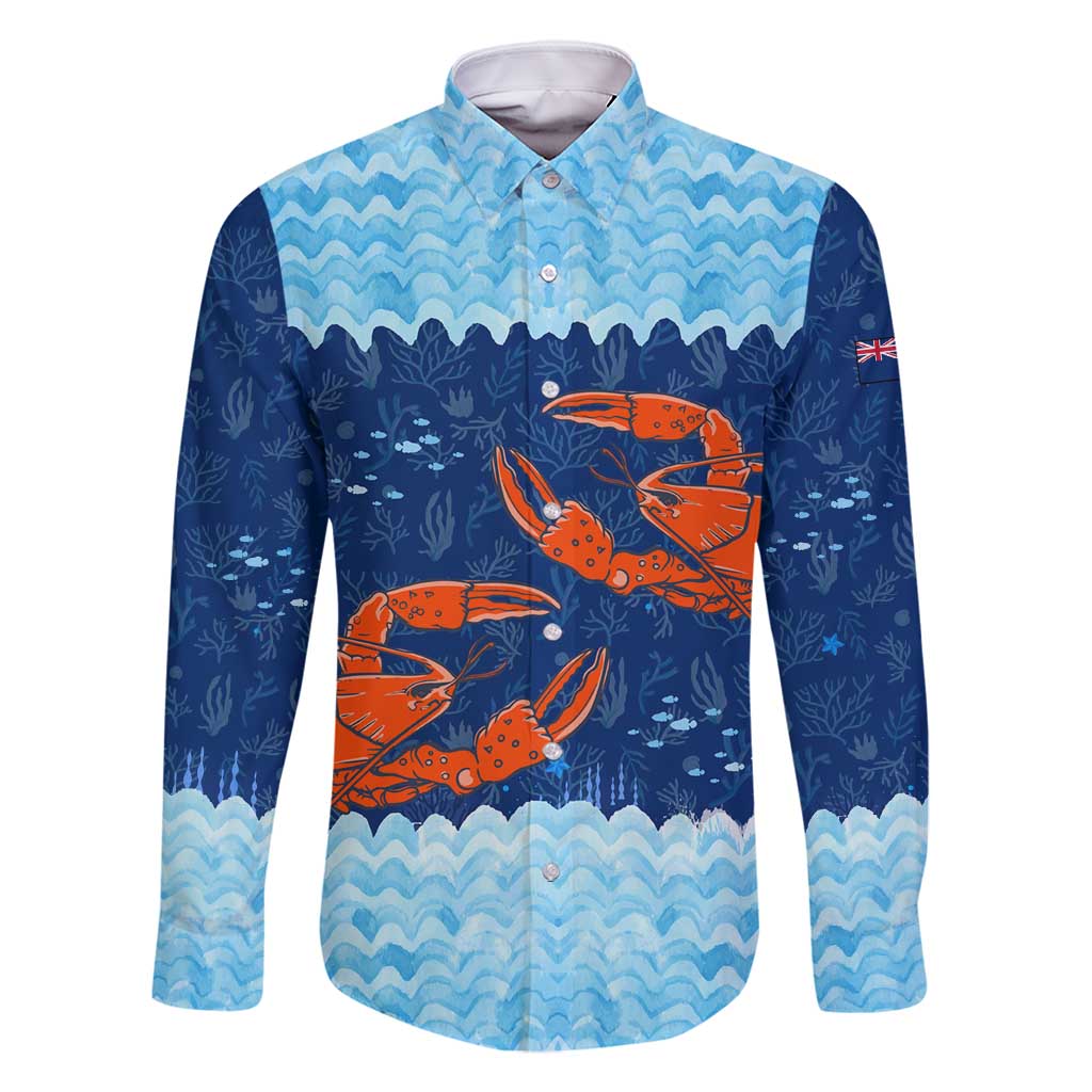 Turks and Caicos Islands Family Matching Off Shoulder Short Dress and Hawaiian Shirt with Red Crab and Ocean Wave Coral Reef Design - Wonder Print Shop