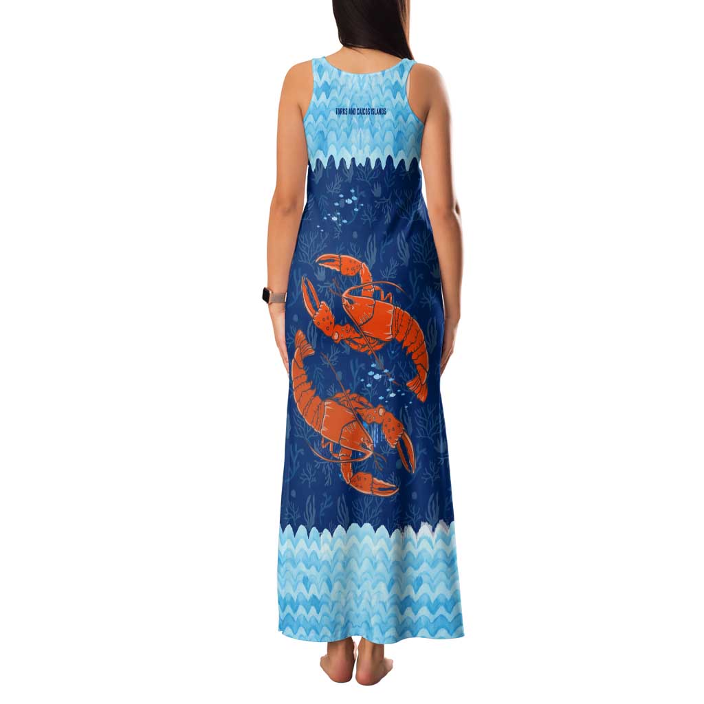 Turks and Caicos Islands Family Matching Tank Maxi Dress and Hawaiian Shirt with Red Crab and Ocean Wave Coral Reef Design - Wonder Print Shop