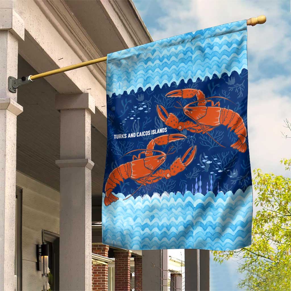 Turks and Caicos Islands Garden Flag with Red Crab and Ocean Wave Coral Reef Design - Wonder Print Shop