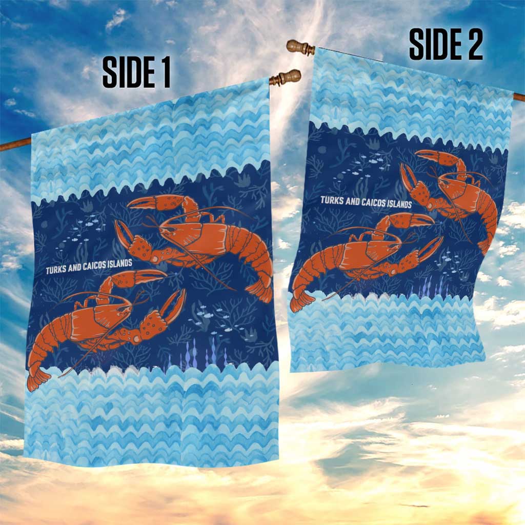 Turks and Caicos Islands Garden Flag with Red Crab and Ocean Wave Coral Reef Design - Wonder Print Shop