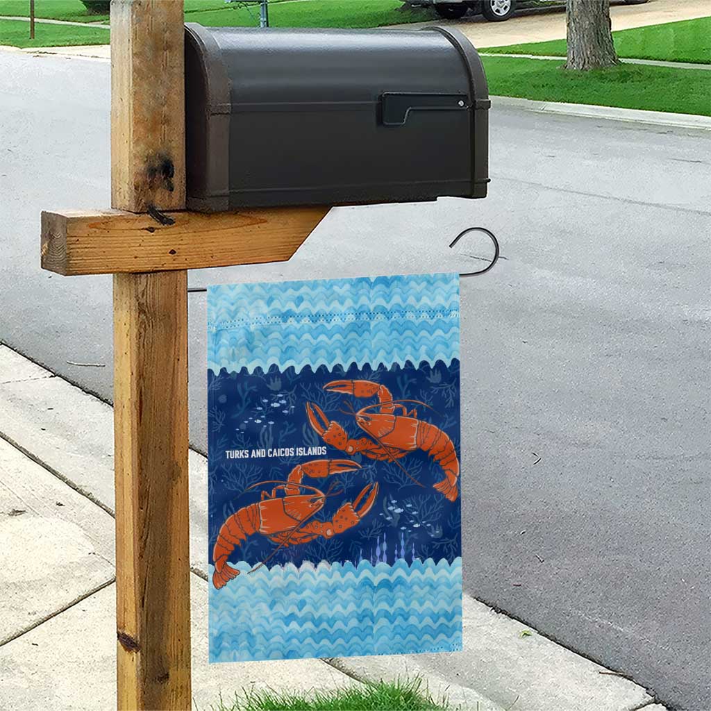 Turks and Caicos Islands Garden Flag with Red Crab and Ocean Wave Coral Reef Design - Wonder Print Shop