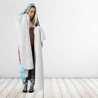 Turks and Caicos Islands Hooded Blanket with Red Crab and Ocean Wave Coral Reef Design - Wonder Print Shop