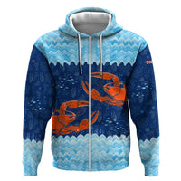 Turks and Caicos Islands Hoodie with Red Crab and Ocean Wave Coral Reef Design - Wonder Print Shop