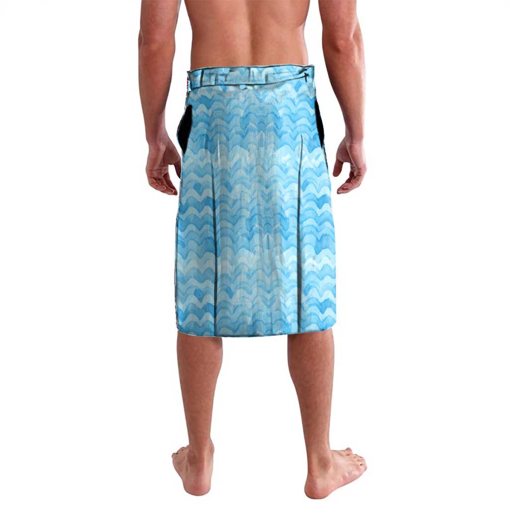Turks and Caicos Islands Lavalava with Red Crab and Ocean Wave Coral Reef Design - Wonder Print Shop